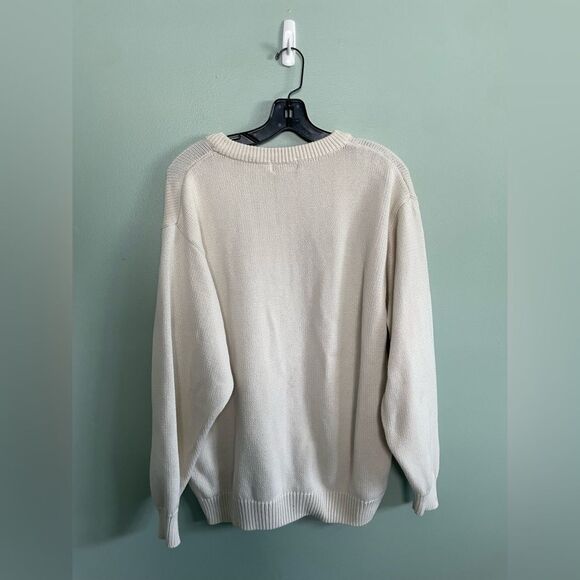 Izod Men’s Cream Championship Golf 100% Cotton Crew Neck Sweater SZ L - Picture 6 of 6